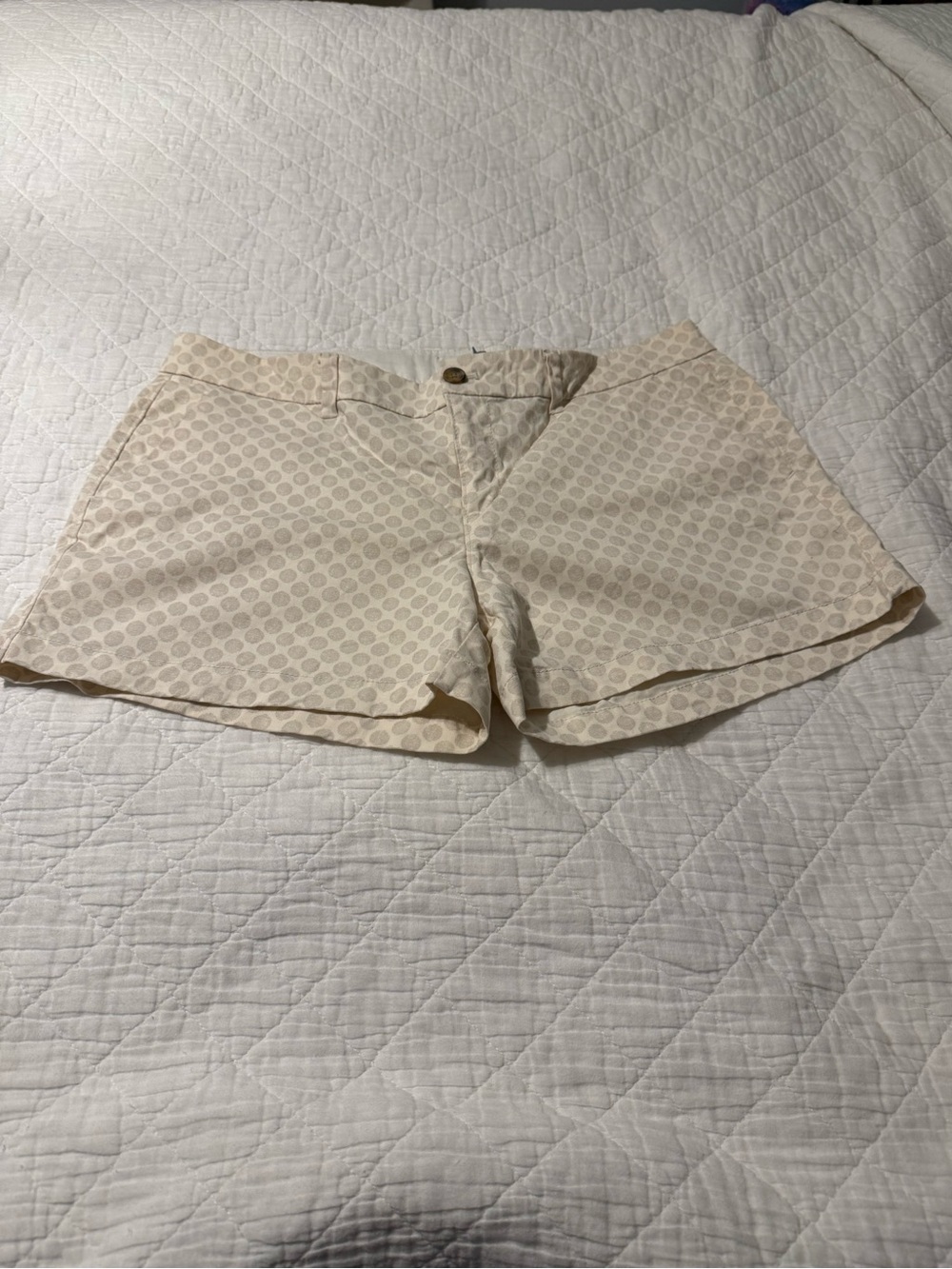 Old Navy Cream Geo-Print Cotton Blend Shorts
